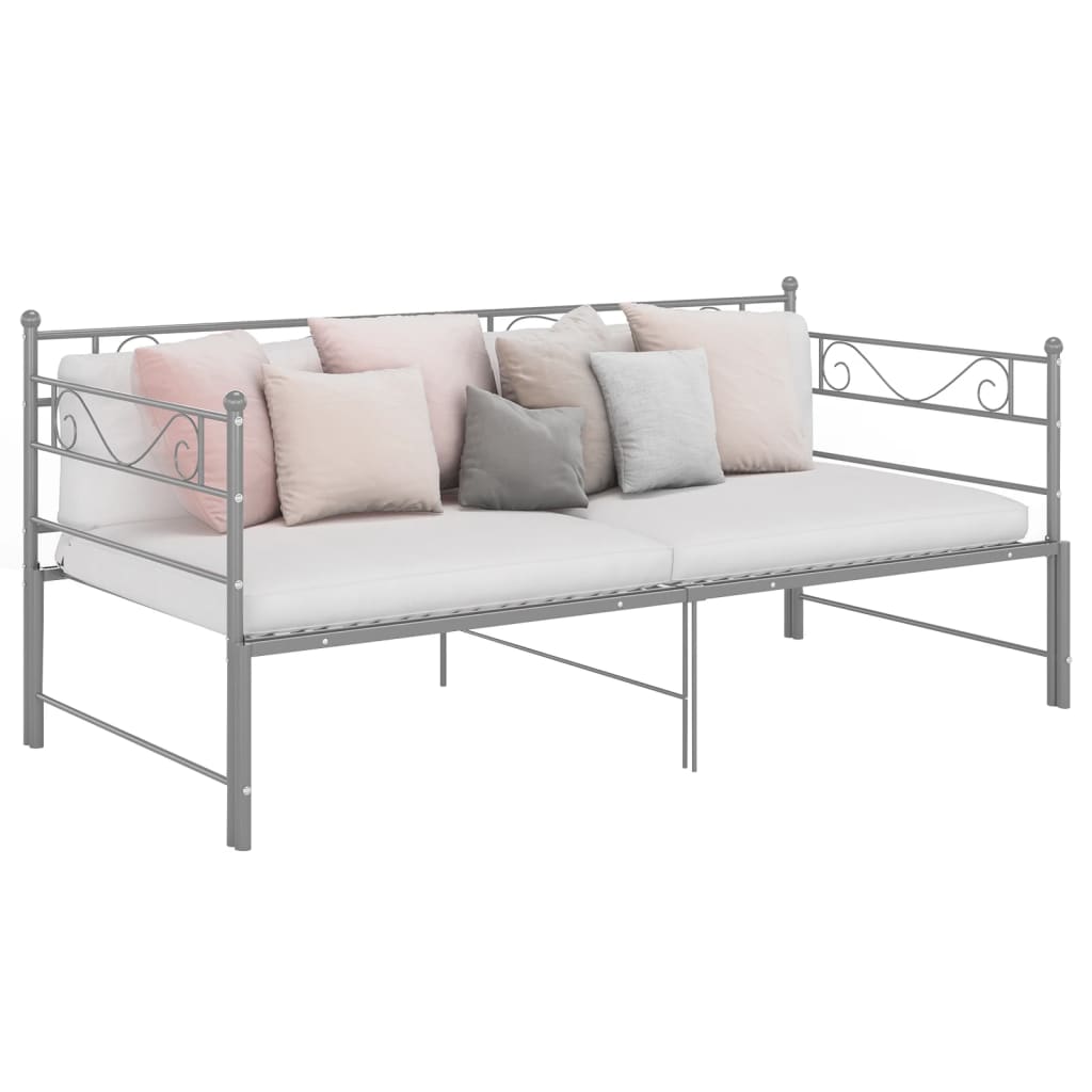 Telaio Divano Letto Estraibile Grigio in Metallo 90x200 cm - homemem39
