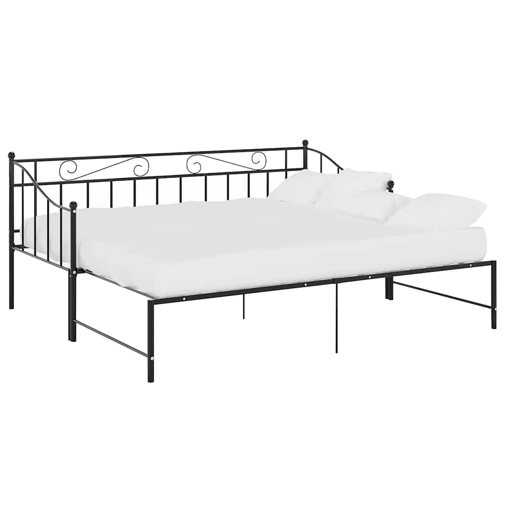 Telaio Divano Letto Estraibile Nero in Metallo 90x200 cm - homemem39