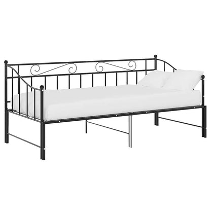 Telaio Divano Letto Estraibile Nero in Metallo 90x200 cm