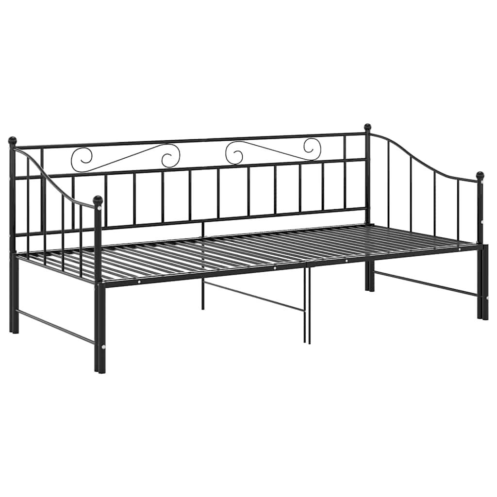Telaio Divano Letto Estraibile Nero in Metallo 90x200 cm - homemem39