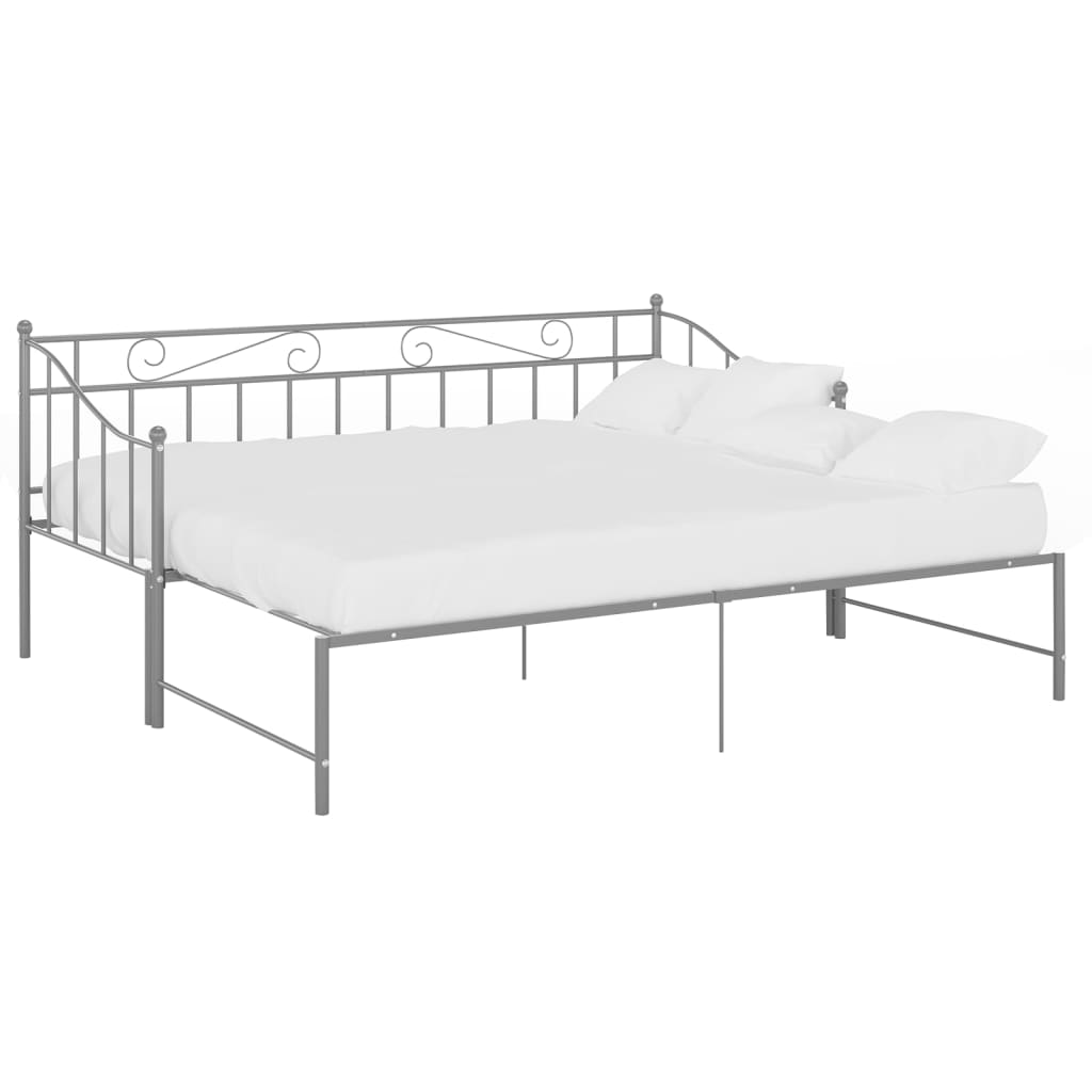 Telaio Divano Letto Estraibile Grigio in Metallo 90x200 cm - homemem39