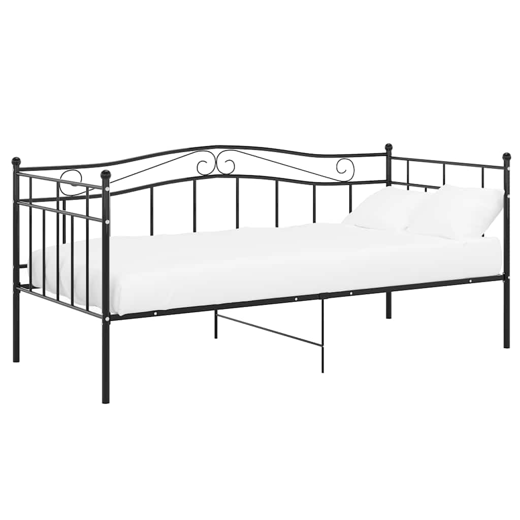 Divano Letto Telaio Nero in Metallo 90x200 cm - homemem39