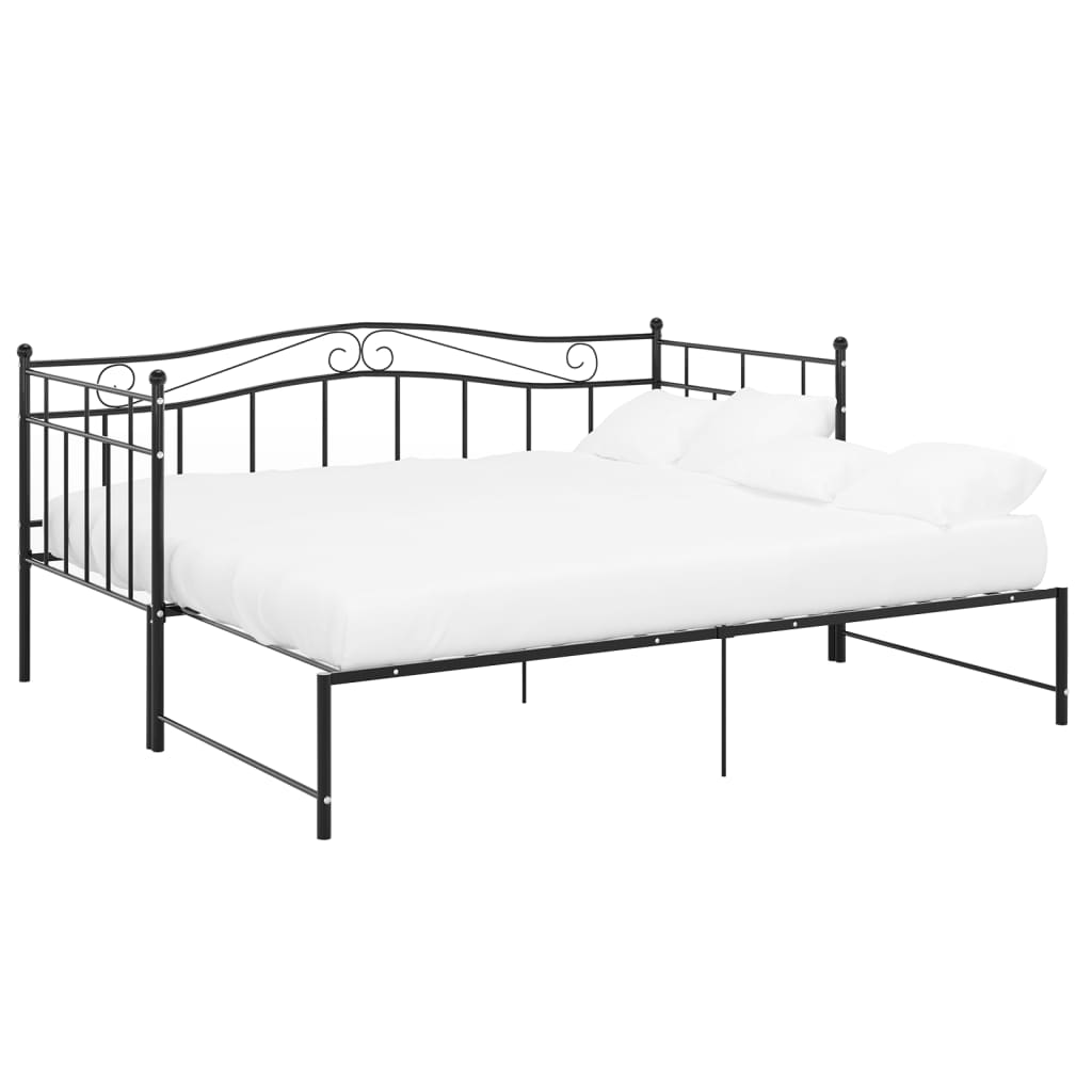 Telaio Divano Letto Estraibile Nero in Metallo 90x200 cm - homemem39