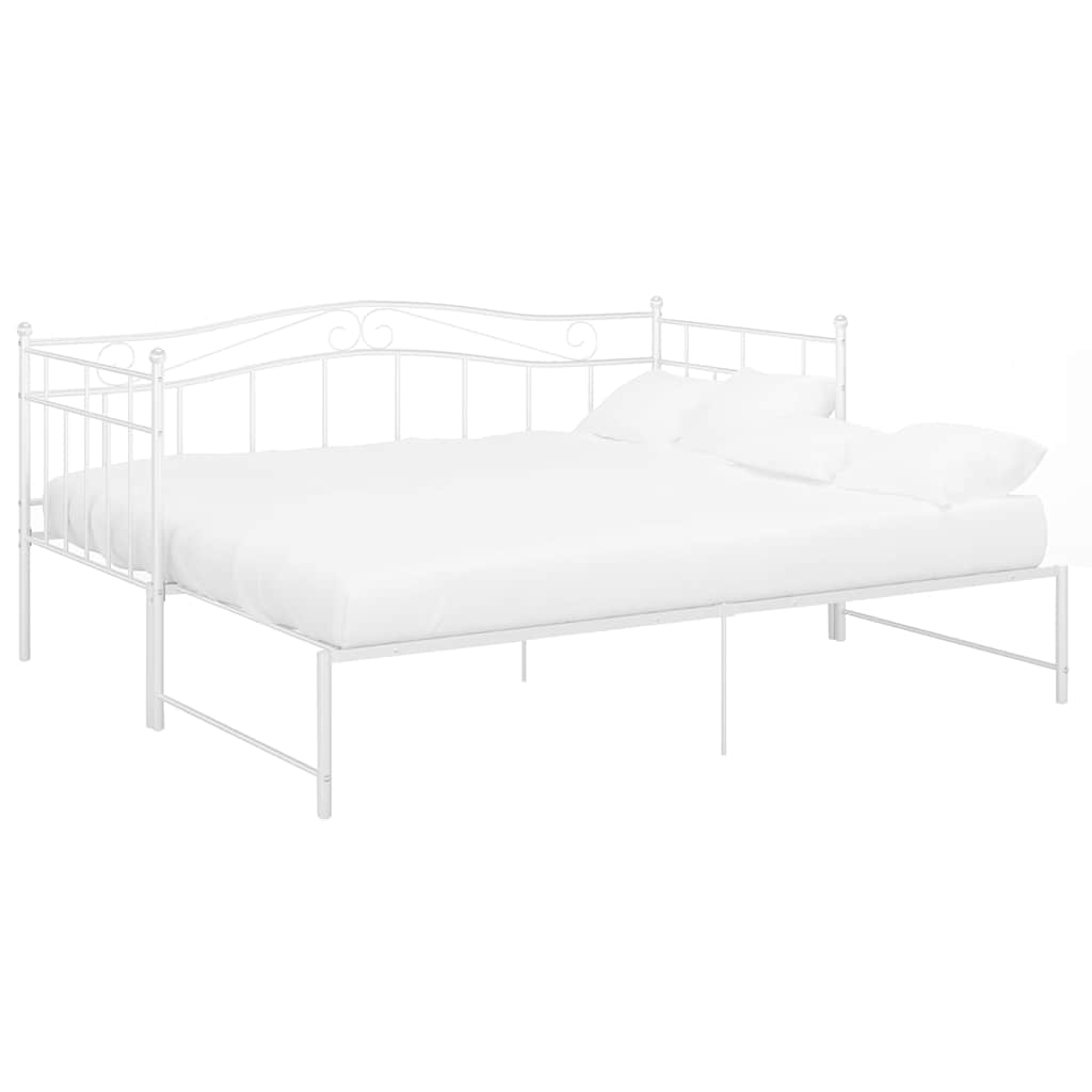 Telaio Divano Letto Estraibile Bianco in Metallo 90x200 cm
