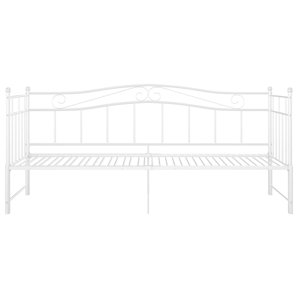 Telaio Divano Letto Estraibile Bianco in Metallo 90x200 cm
