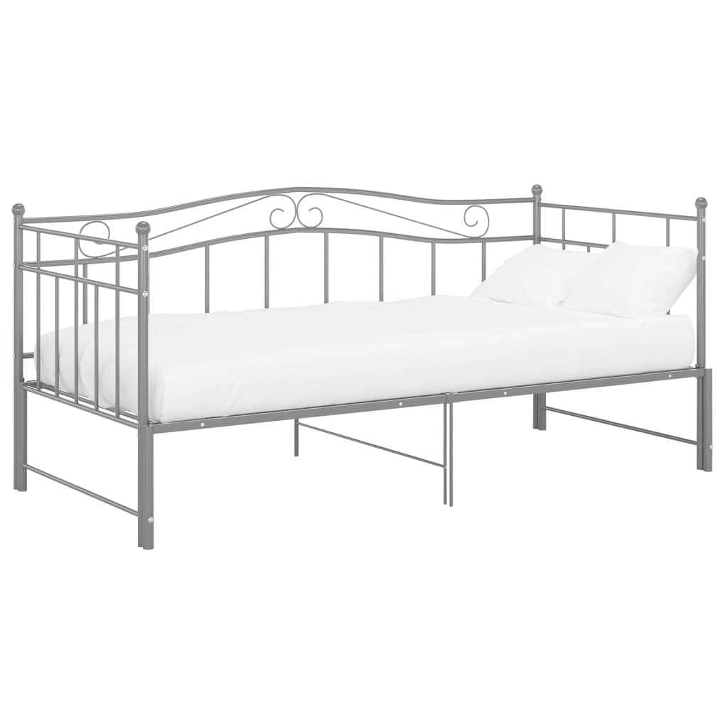 Telaio Divano Letto Estraibile Grigio in Metallo 90x200 cm - homemem39