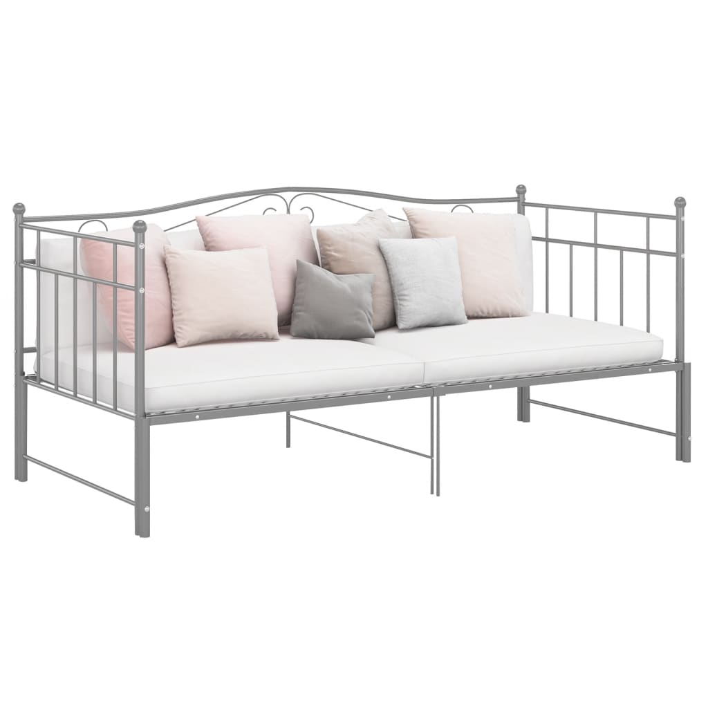 Telaio Divano Letto Estraibile Grigio in Metallo 90x200 cm - homemem39