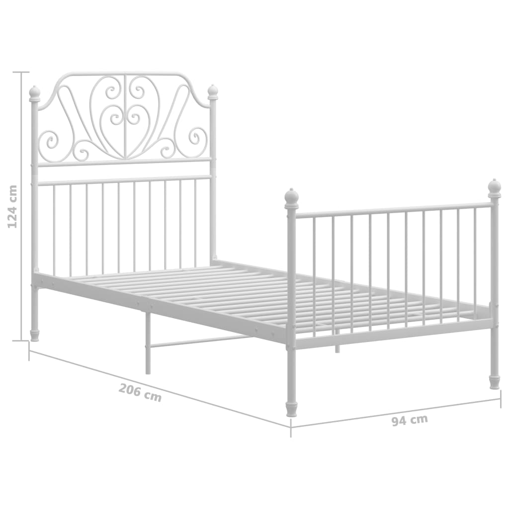 Giroletto Bianco in Metallo 90x200 cm | homemem39