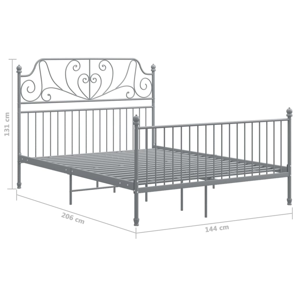 Giroletto senza Materasso Grigio in Metallo 140x200 cm | homemem39