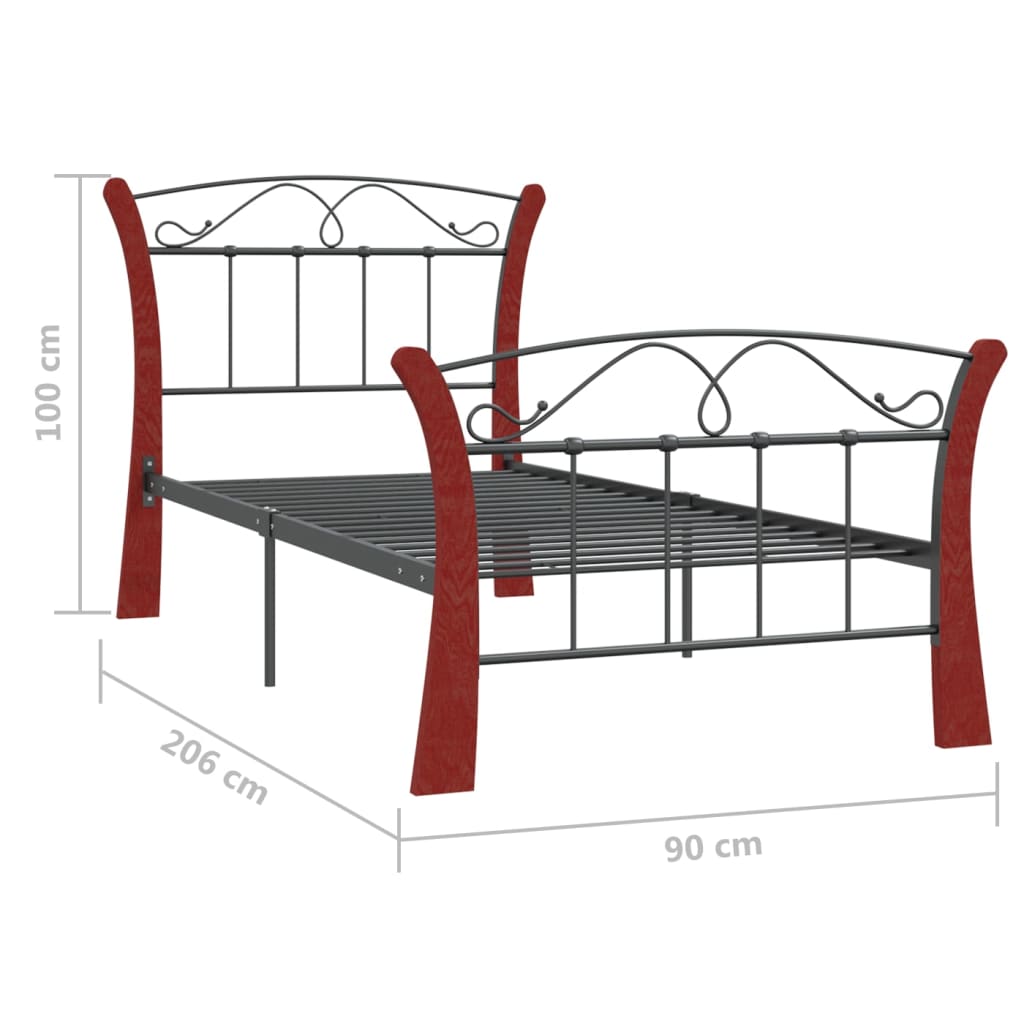 Giroletto Nero in Metallo 90x200 cm | homemem39