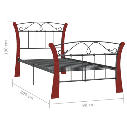 Giroletto Nero in Metallo 90x200 cm | homemem39