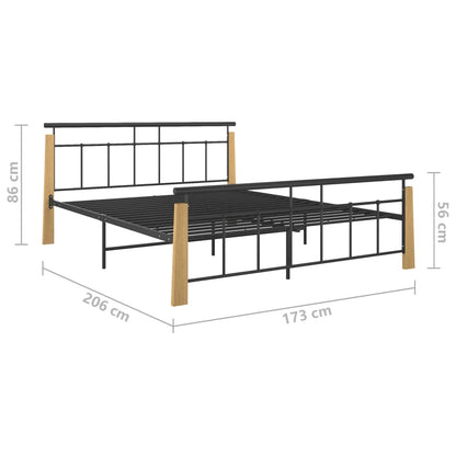 Giroletto in Metallo e Legno Massello di Rovere 160x200 cm - homemem39