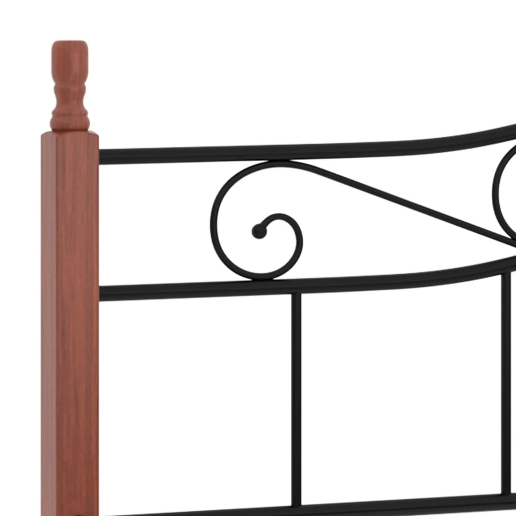 Giroletto Nero in Metallo e Legno Massello di Rovere 200x200 cm - homemem39