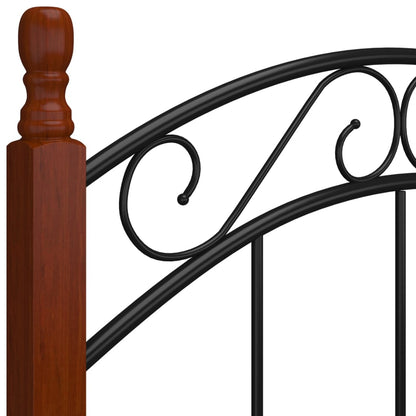 Giroletto Nero in Metallo e Legno Massello di Rovere 120x200 cm - homemem39