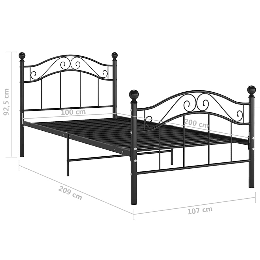 Giroletto Nero in Metallo 100x200 cm