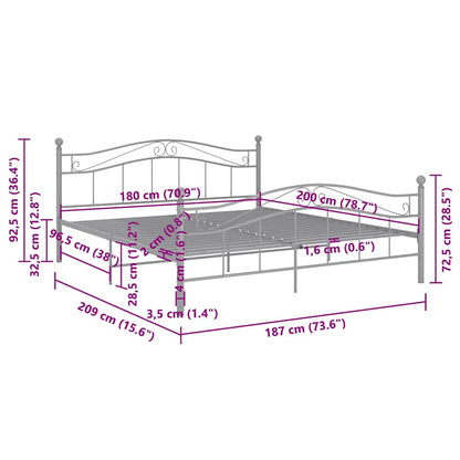 Giroletto Grigio in Metallo 180x200 cm | homemem39