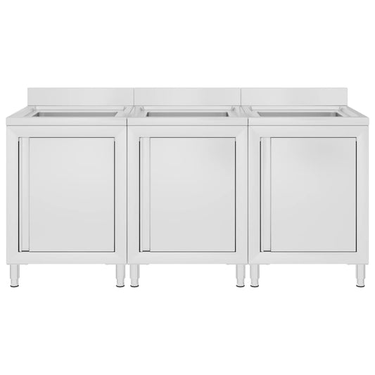 Mobiletti da Cucina con Lavandino 3 pz in Acciaio Inox - homemem39