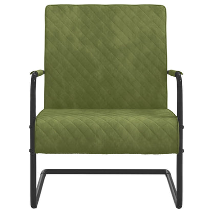 Sedia a Sbalzo Grigio Chiaro in Velluto