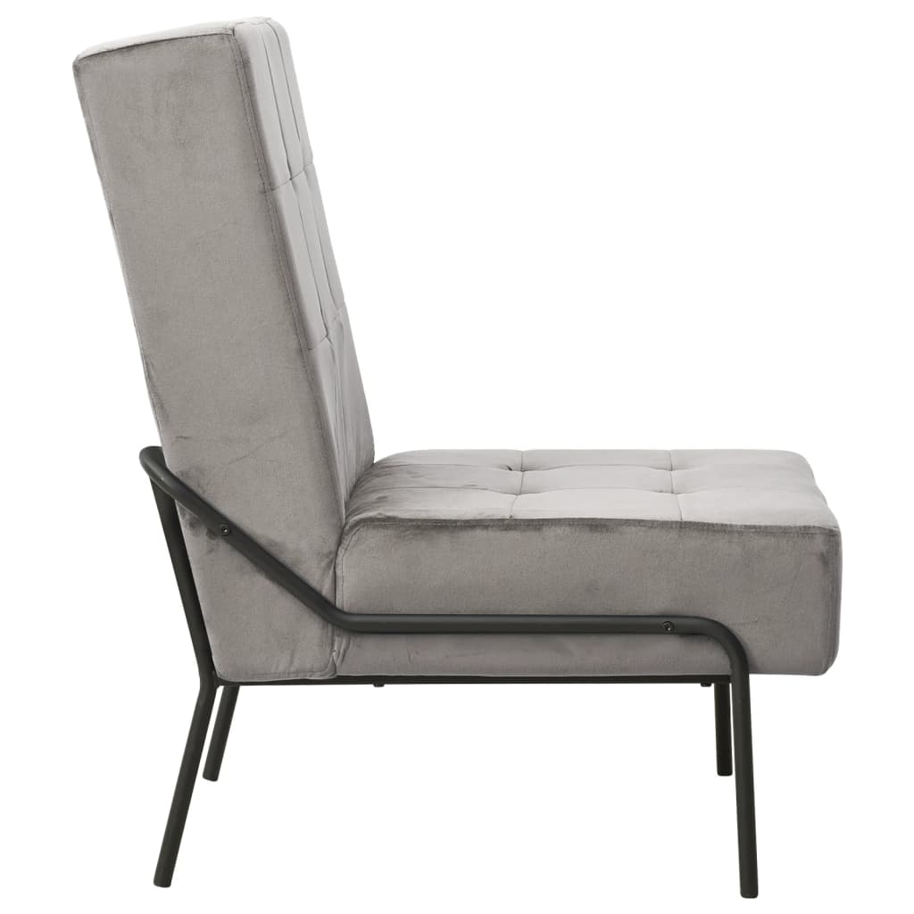 Poltrona Relax 65x79x87 cm Grigio Chiaro in Velluto - homemem39