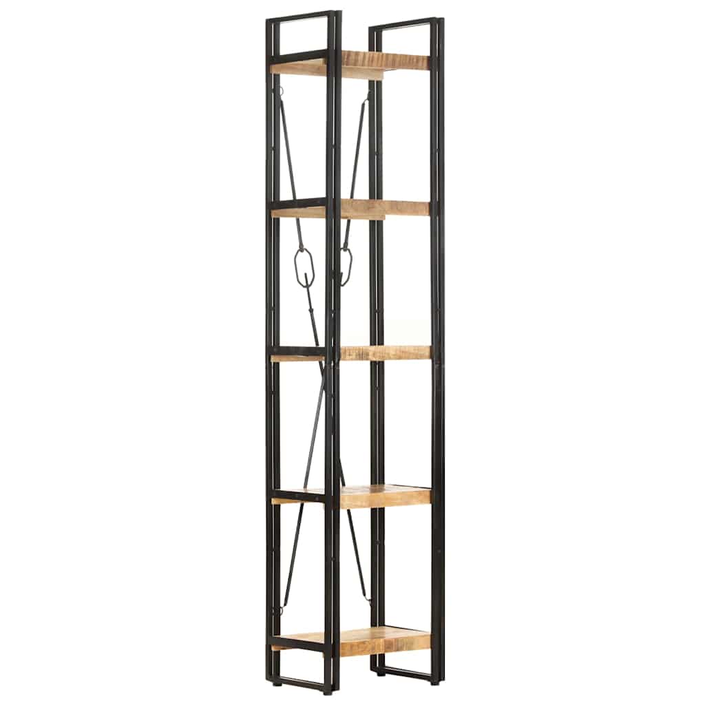 Libreria a 5 Ripiani 40x30x180 cm in Legno Massello di Mango