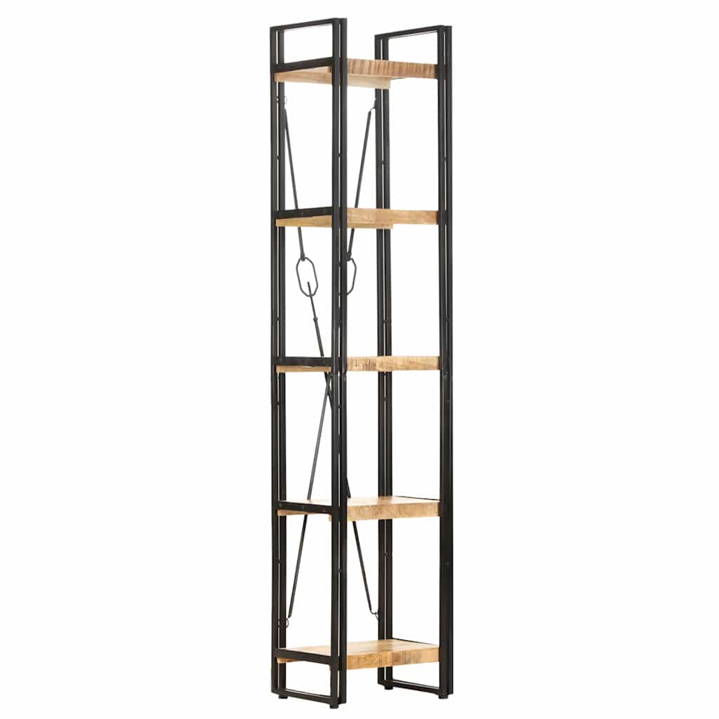 Libreria a 5 Ripiani 40x30x180 cm in Legno Massello di Mango