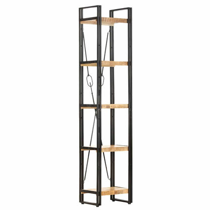 Libreria a 5 Ripiani 40x30x180 cm in Legno Massello di Mango