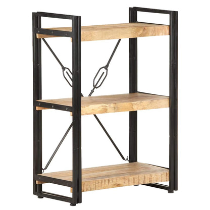 Libreria a 3 Ripiani 60x30x80 cm in Legno Massello di Mango