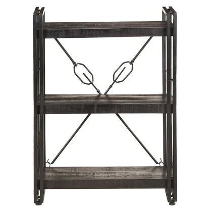 Libreria a 3 Ripiani 60x30x80cm Nero in Legno Massello di Mango | homemem39