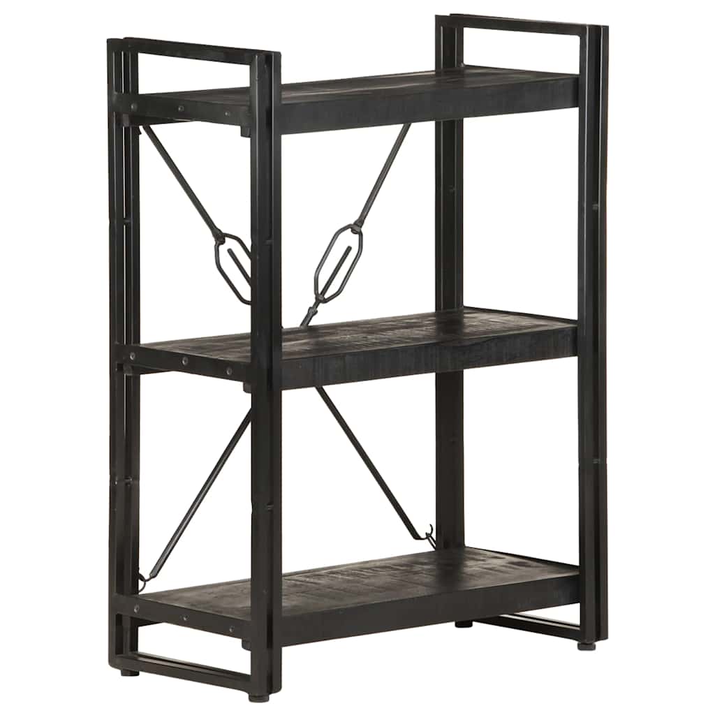 Libreria a 3 Ripiani in Legno Massello di Mango