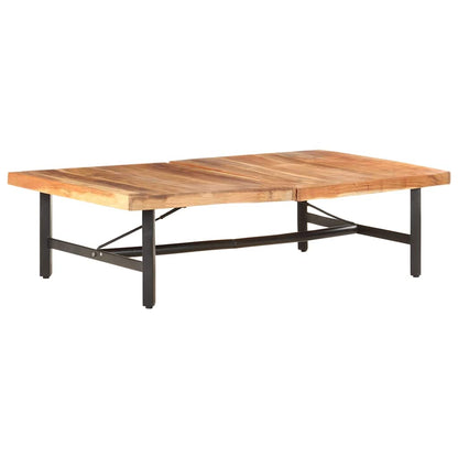 Tavolino da Salotto 142x90x42 cm in Legno Massello di Acacia
