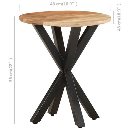 Tavolino di Servizio 48x48x56cm in Legno Massello di Acacia