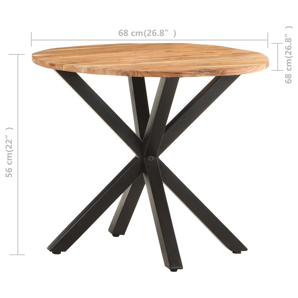 Tavolino di Servizio 68x68x56 cm in Legno Massello di Acacia