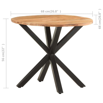 Tavolino di Servizio 68x68x56 cm in Legno Massello di Acacia