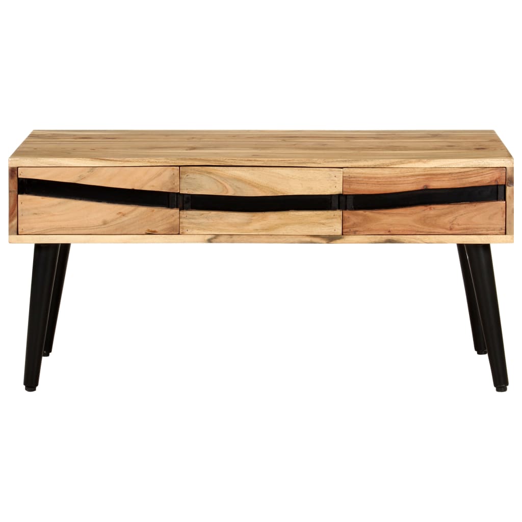 Tavolino da Salotto 88x50x42 cm in Legno Massello di Acacia | homemem39