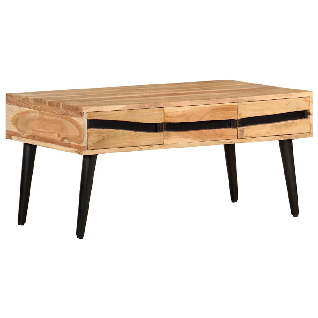 Tavolino da Salotto 88x50x42 cm in Legno Massello di Acacia