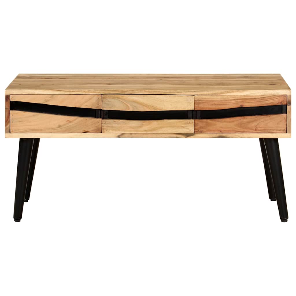 Tavolino da Salotto 88x50x42 cm in Legno Massello di Acacia