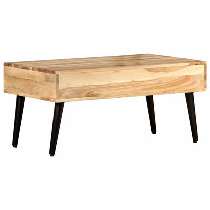 Tavolino da Salotto 88x50x42 cm in Legno Massello di Acacia
