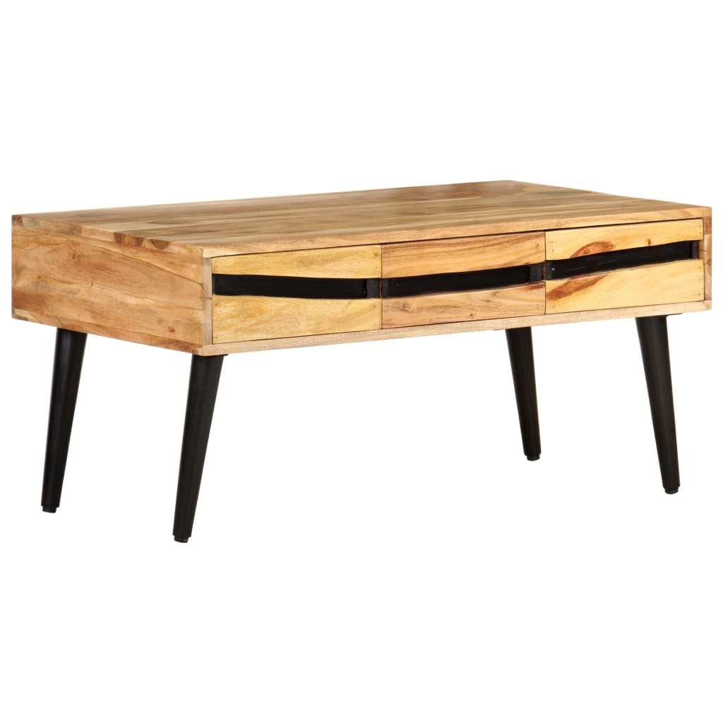 Tavolino da Salotto 88x50x42 cm in Legno Massello di Acacia | homemem39