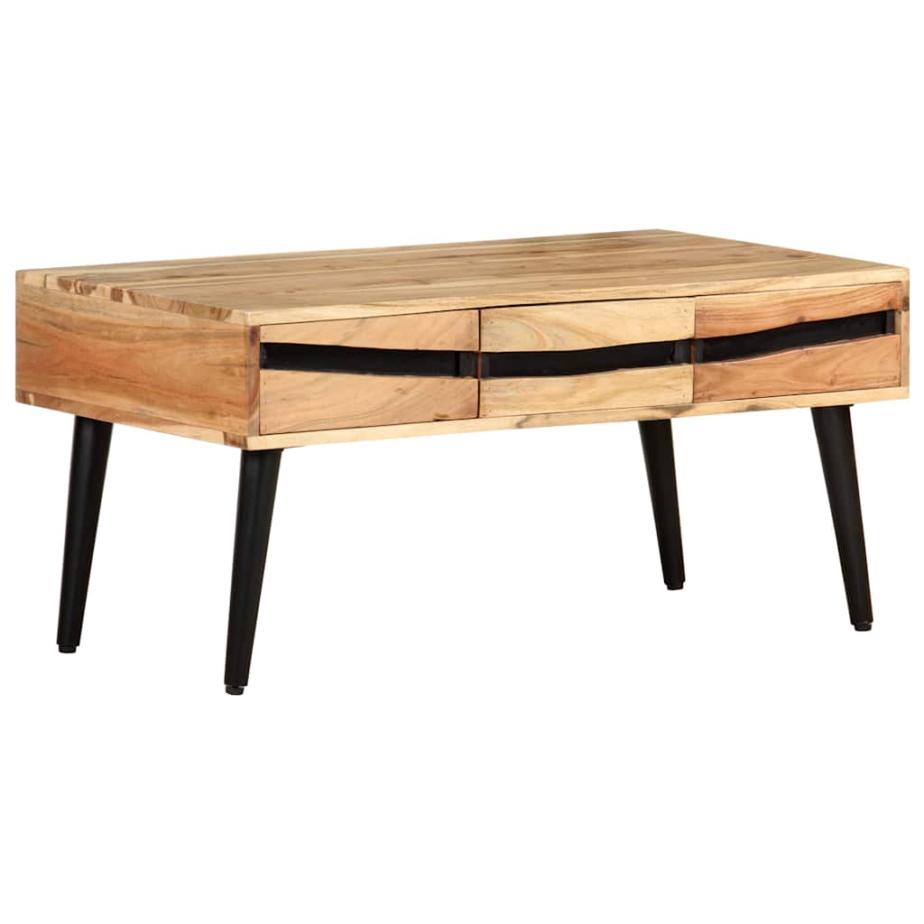 Tavolino da Salotto 88x50x42 cm in Legno Massello di Acacia