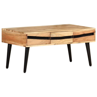 Tavolino da Salotto 88x50x42 cm in Legno Massello di Acacia