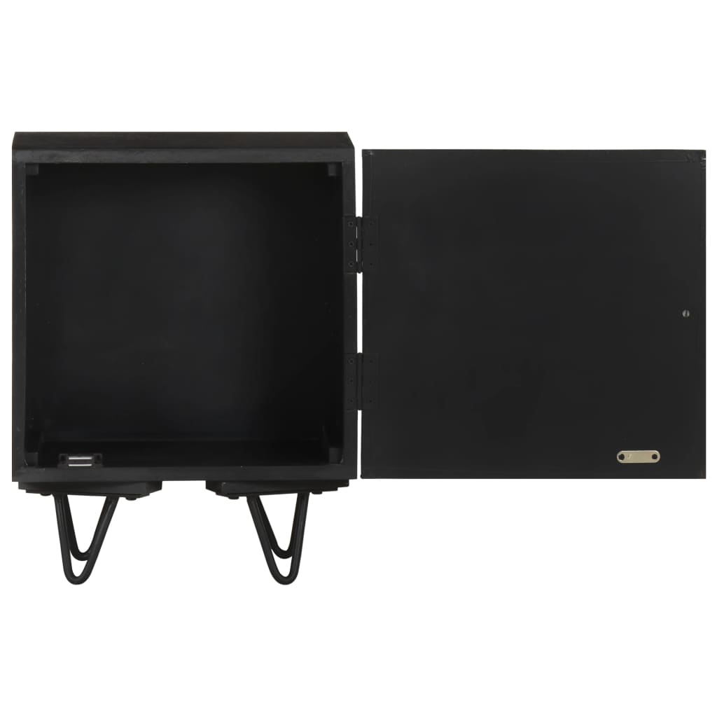 Comodino con Frontale in Ottone 40x30x50cm in Massello di Mango - homemem39