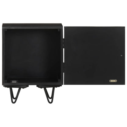 Comodino con Frontale in Ottone 40x30x50cm in Massello di Mango - homemem39