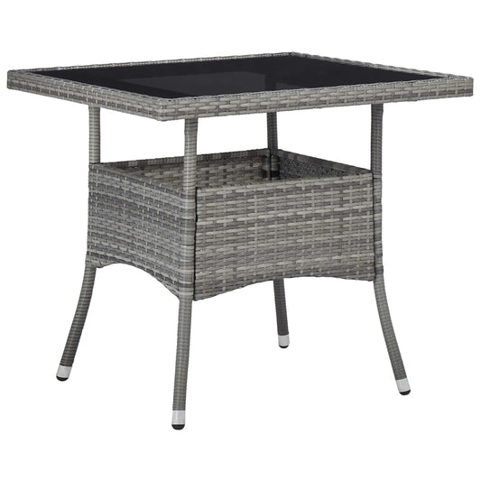 Set Mobili da Pranzo da Giardino 3 pz Grigio Polyrattan e Vetro