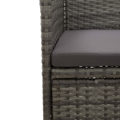 Set Mobili da Pranzo da Giardino 3 pz Grigio Polyrattan e Vetro | homemem39
