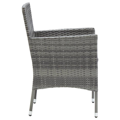 Set Mobili da Pranzo da Giardino 5 pz Grigio Polyrattan e Vetro - homemem39
