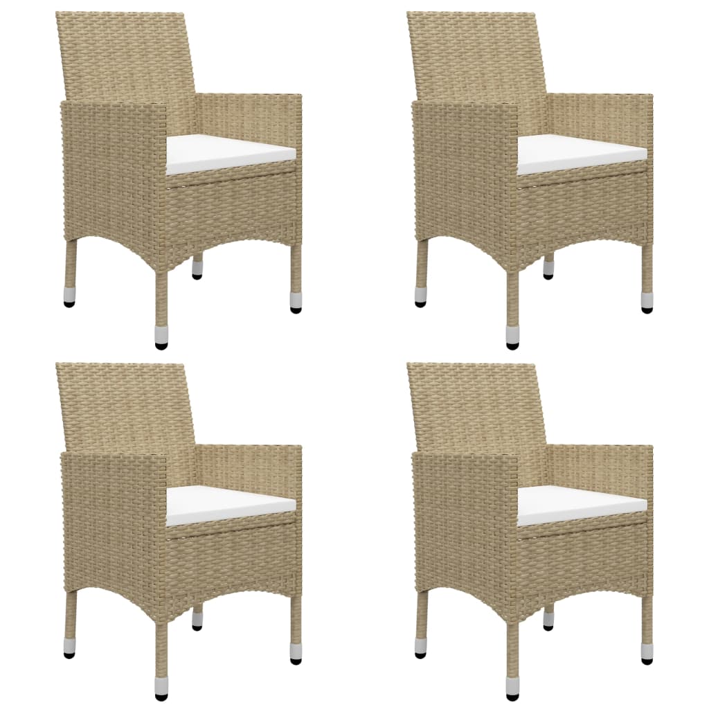 Set da Pranzo da Giardino 5 pz in Polyrattan e Vetro Beige - homemem39