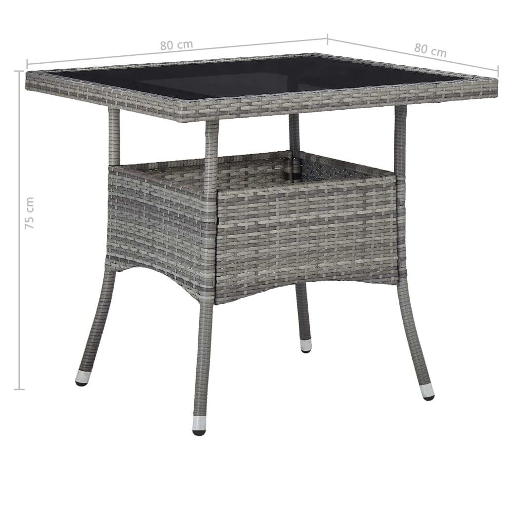 Set Mobili da Pranzo da Giardino 5 pz Grigio Polyrattan Acacia - homemem39