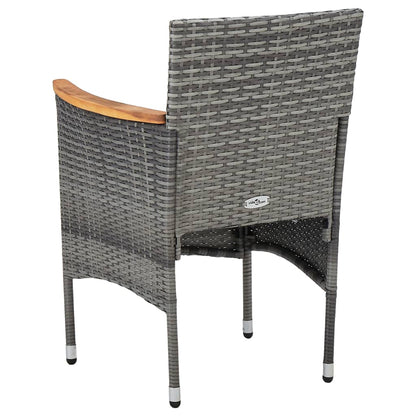 Set Mobili da Pranzo da Giardino 5 pz Grigio Polyrattan Acacia - homemem39