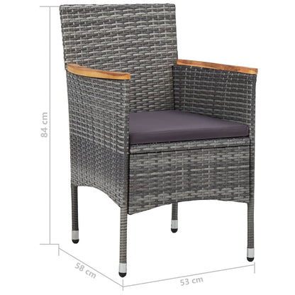 Set Mobili da Pranzo da Giardino 5 pz Grigio Polyrattan Acacia - homemem39