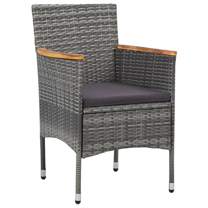 Set Mobili da Pranzo da Giardino 5 pz Grigio Polyrattan Acacia - homemem39